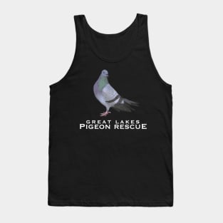 Great Lakes Pigeon Rescue Mascot - White Letters Tank Top